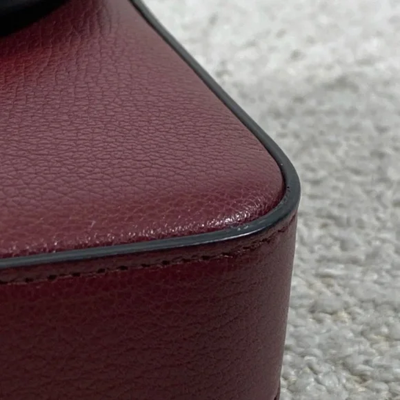 Authentic Pre-Owned Dior Medium Saddle Pouch with Chain Burgundy Goatskin - Picture 8 of 16